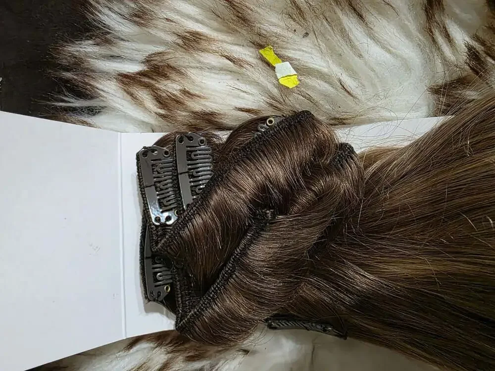 LaaVoo 100% Human Hair Clip-in Extensions #8-16-8 12-70G4 Y1A29G